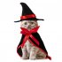 Halloween Costume Cat Cloak With Devil Horn Hat Funny Witch Cape Cute Cat Dog Clothes For Halloween Cosplay Party Suit  hat   cloak  L
