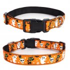 Halloween Cotton Dog Collar Heavy-Duty Fall Dog Collar Durable Soft Fabric Pet Dog Collar For Small Medium Large Dog kitty monster ​Size L: 2.5*38-60 cm