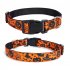 Halloween Cotton Dog Collar Heavy Duty Fall Dog Collar Durable Soft Fabric Pet Dog Collar For Small Medium Large Dog kitty monster    Size L  2 5 38 60 cm