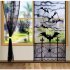 Halloween Curtain Lace Spider Web Bat Pattern Window Curtain for Halloween Party Decor Black