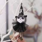 Halloween Decorations Cartoon Mesh Skirt Pumpkin Witch Hanging Bell Pendant Halloween Venue Layout Props X-Y52 White-ghost