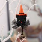 Halloween Decorations Cartoon Mesh Skirt Pumpkin Witch Hanging Bell Pendant Halloween Venue Layout Props X-Y57 black cat