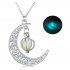 Halloween Decorations Gifts Ornaments Christmas Gifts Glowing Moon Pumpkin Creative Pendant Sky Blue Luminous Women Necklace  NY353 Blue Green
