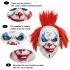 Halloween Flame Clown Mask Horror Red Nose Clown Latex Headgear Cosplay Dress Up Props