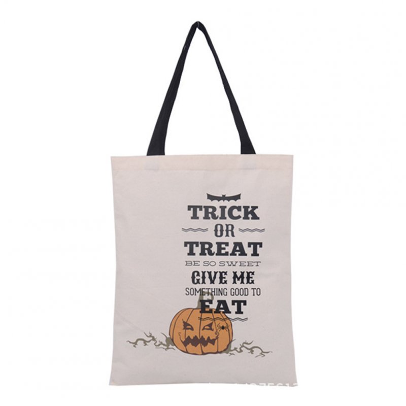 Halloween Gift Canvas Bag Trick Or Treat Sacks Pumpkin Spider Web Witch Pattern Tote Party Decoration