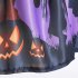 Halloween Girl Dress Pumpkin Castle Print Princess Dress Sleeveless Satin Print Child Dress WS001 purple  with hat  110cm