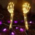 Halloween Glowing Skull Hands Lamp Outdoor Led Garden Lawn Lights Horror Props For Halloween Decor as shown