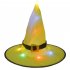 Halloween Glowing Witch Hat Lighting Head wear for Outdoor Cosplay Props Yellow