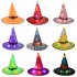 Halloween Glowing Witch Hat Lighting Head wear for Outdoor Cosplay Props Rose Red