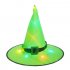 Halloween Glowing Witch Hat Lighting Head wear for Outdoor Cosplay Props Green