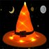 Halloween Glowing Witch Hat Lighting Head wear for Outdoor Cosplay Props Orange