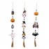 Halloween Hanging Ornaments With Tassels Wooden Beads Pumpkin Bat Gnome Wooden Pendant For Trick Or Treat Party Decor ghost