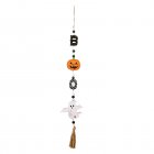Halloween Hanging Ornaments With Tassels Wooden Beads Pumpkin Bat Gnome Wooden Pendant For Trick Or Treat Party Decor ghost
