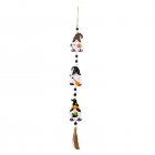 Halloween Hanging Ornaments With Tassels Wooden Beads Pumpkin Bat Gnome Wooden Pendant For Trick Or Treat Party Decor dwarf