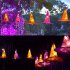 Halloween Hanging Witch Hats With Timing Function 8 Lighting Modes 5000K IP44 Waterproof Battery Powered For Halloween Decorations  32 x 38 Cm  Orange   Purple