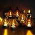 Halloween LED Candle Lamp Battery Powered Portable Lightweight Wind Light Desktop Ornament Halloween Decor Props  10 5 x 15cm  Ancient silver pumpkin face