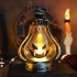 Halloween LED Candle Lamp Battery Powered Portable Lightweight Wind Light Desktop Ornament Halloween Decor Props  10 5 x 15cm  ancient silver devil face