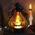 Halloween LED Candle Lamp Battery Powered Portable Lightweight Wind Light Desktop Ornament Halloween Decor Props  10 5 x 15cm  Orange pumpkin face