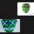 Halloween LED EL Wire Mouth Eye Sewing Mask Costume for Party Prop Pink