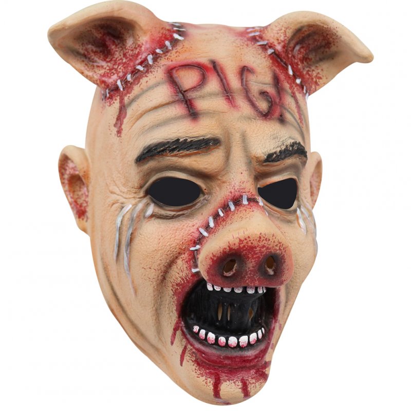 Halloween Latex Pig Head Mask Scary Animal Masks Dress Up Prop for Haunted House