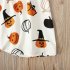 Halloween Lattice Top Sling Dress Girl Outfit Pumpkin Decor Clothing Set Party Suits Orange CC01633 90 yards