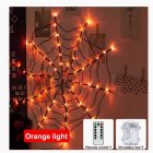 Halloween Led Cobweb Decorative Lamp 8 Modes String Lights With Remote Control For Bedroom Living Room Decor Orange light -battery box