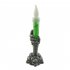 Halloween Led Electronic Candle Lights Horror Skull Holding Candle Lamp Happy Holloween Party Decoration green
