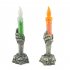 Halloween Led Electronic Candle Lights Horror Skull Holding Candle Lamp Happy Holloween Party Decoration green
