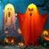 Halloween Led Light Hanging Scary Spooky Ornament Party Supplies For Indoor Outdoor Decorations Large smile face   orange