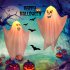 Halloween Led Light Hanging Scary Spooky Ornament Party Supplies For Indoor Outdoor Decorations Large smile face   orange