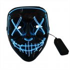 Halloween Led Luminous Mask 3 Modes Glow In The Dark Cosplay Costume Masquerade Party Dressing Up Props(17 x 20.5 x 9.5CM) blue light