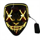Halloween Led Luminous Mask 3 Modes Glow In The Dark Cosplay Costume Masquerade Party Dressing Up Props(17 x 20.5 x 9.5CM) yellow light