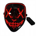 Halloween Led Luminous Mask 3 Modes Glow In The Dark Cosplay Costume Masquerade Party Dressing Up Props(17 x 20.5 x 9.5CM) red light