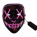 Halloween Led Luminous Mask 3 Modes Glow In The Dark Cosplay Costume Masquerade Party Dressing Up Props(17 x 20.5 x 9.5CM) pink light