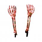 Halloween Lighted Skeleton Arm Stake LED Battery Powered Skeleton Hands For Halloween Graveyard Outdoor Lights Decoration