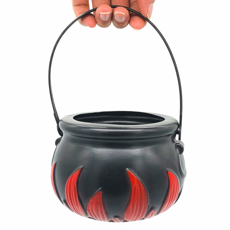 Halloween Lighting Witch Light Jar 12LED Color Changing Colorful Led Decoration Light Witch Cauldron Fog Maker Red Flame Pot US Plug