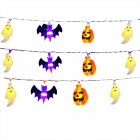 Halloween Lights 10FT 20 LED Waterproof Pumpkin Bat String Lights Battery Operated 8 Lighting Modes Fairy Light With Timer