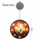 Halloween Lights Window Lights With Glue Hooks Battery Operated Indoor Lights Ghost Hand Castle Halloween Pattern ghost hand