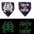 Halloween Luminous Dog Bandanas Halloween Trick Or Treat Dog Plaid Bandana Puppy Costume Decorations For Halloween Holiday purple human bone neck circumference 