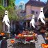 Halloween Luminous Windsock Flag Ghost shape Outdoor Hanging Decorations With Led Lights For Yard Garden Patio Pathway Glowing