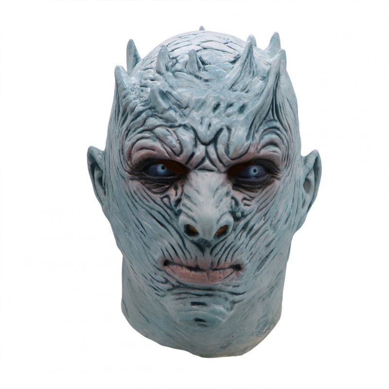 Halloween Mask Long Haired Night King Headgear Horror Latex Face Mask Short Night King