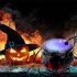 Halloween Mist Maker Fogger Witch Cauldron Fog Maker With Color Changing 12LED Light For Halloween Party Gift Decoration US Plug   matte vat