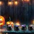 Halloween Mist Maker Fogger Witch Cauldron Fog Maker With Color Changing 12LED Light For Halloween Party Gift Decoration US Plug   matte vat