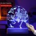 Halloween Night Light Colorful Pumpkin Skull 3D Illusion Desk Lamp Ornaments For Halloween Party Gifts Decorations  Pumpkin Wizard  Color adjustable 2w