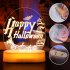 Halloween Night Light Colorful Pumpkin Skull 3D Illusion Desk Lamp Ornaments For Halloween Party Gifts Decorations  Pumpkin Wizard  Color adjustable 2w