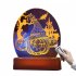 Halloween Night Light Colorful Pumpkin Skull 3D Illusion Desk Lamp Ornaments For Halloween Party Gifts Decorations  Pumpkin Wizard  Color adjustable 2w