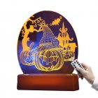 Halloween Night Light Colorful Pumpkin Skull 3D Illusion Desk Lamp Ornaments For Halloween Party Gifts Decorations