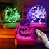 Halloween Night Light Colorful Pumpkin Skull 3D Illusion Desk Lamp Ornaments For Halloween Party Gifts Decorations  Pumpkin Wizard  Color adjustable 2w