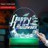 Halloween Night Light Colorful Pumpkin Skull 3D Illusion Desk Lamp Ornaments For Halloween Party Gifts Decorations  Pumpkin Wizard  Color adjustable 2w