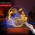 Halloween Night Light Colorful Pumpkin Skull 3D Illusion Desk Lamp Ornaments For Halloween Party Gifts Decorations  Pumpkin Wizard  Color adjustable 2w